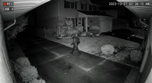 Night vision footage from a dedicated security camera.